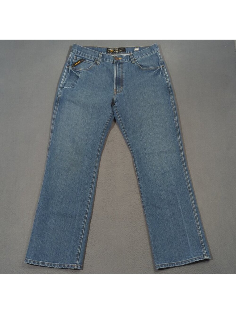 Ariat Jeans Men's 34x32 Blue Rebar M4 Relaxed DuraStretch Basic Boot Cut Western